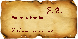 Poszert Nándor névjegykártya
